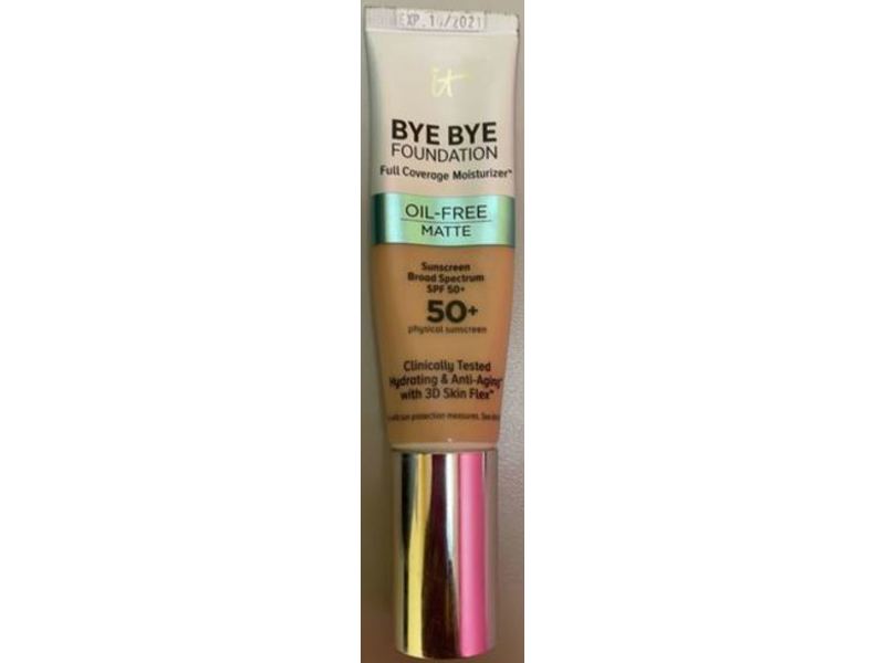 It Cosmetics Bye Bye Foundation, Oil-Free Matte, SPF 50+, Light, 1 fl oz/30 mL
