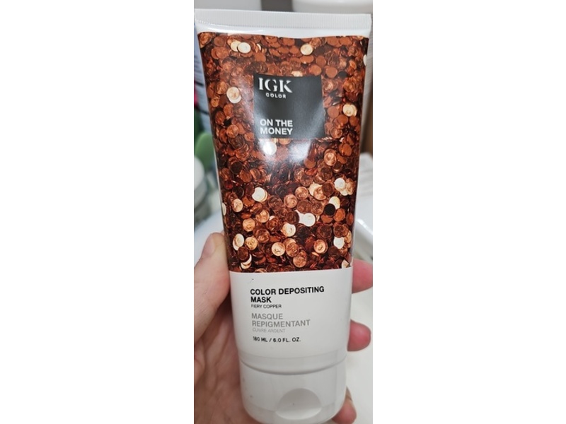 IGK Color Depositing Hair Mask, On The Money, 6 fl oz/180 mL