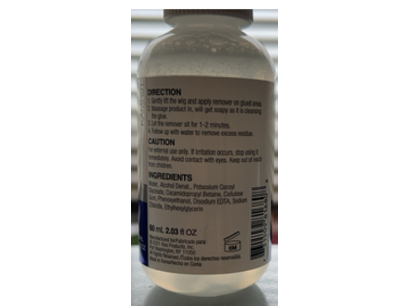 Kiss Lace Front Wig Gentle Foaming Solvent All Mighty Remover, 2.03 fl oz/60 mL