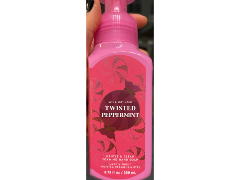 Bath & Body Works Twisted Peppermint Foaming Hand Soap, Gentle & Clean, 8.75 fl oz/259 mL
