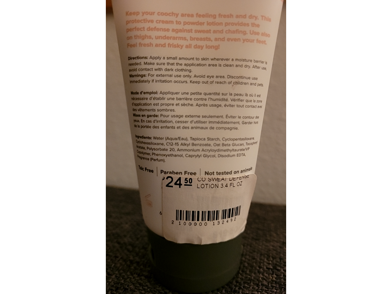 Coochy Oh So Fresh Sweat Defence Lotion, Peony Prowess, 3.4 fl oz/100 mL