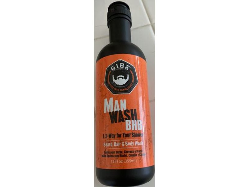 Gibs Grooming Man Beard + Hair & Body Wash, 12 fl oz/355 mL