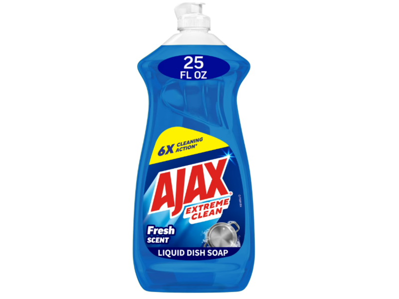 Ajax Extreme Clean Grease-Cutting & Foaming Dish Soap, Fresh Scent, 25 fl oz/739 mL