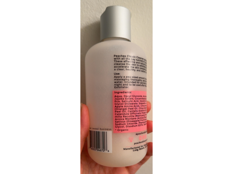 Peaches Skin Care Classic Cleanser, 8 fl oz/236 mL
