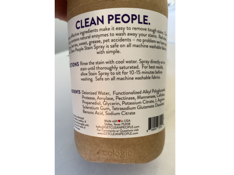 Clean People. Stain Remover Spray, Fragrance Free, 16 fl oz/473 mL