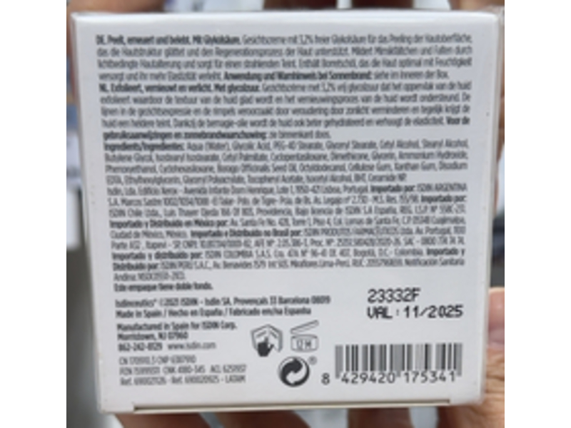 Isdin Glicoisdin 8 Soft Face Exfoliant Cream, 1.76 oz/50 g