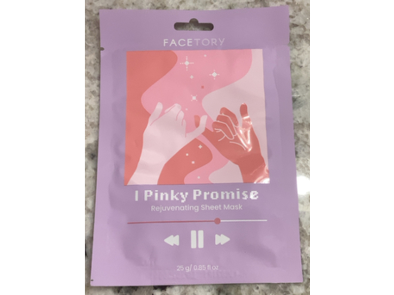 Facetory I Pinky Promise Rejuvenating Sheet Face Mask, 0.85 fl oz 25 g