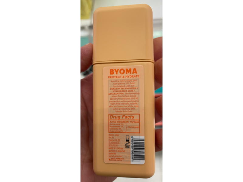 Byoma Ultralight Face Fluid Barrier Boosting Sunscreen, SPF 50, 1.69 fl oz/50 mL