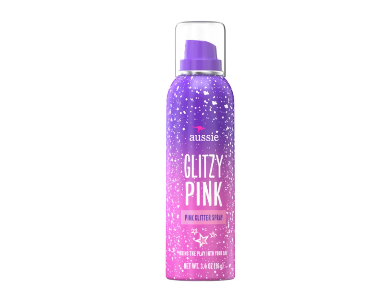 Aussie Glitzy Pink Glitter Spray, 3.4 oz/96 g