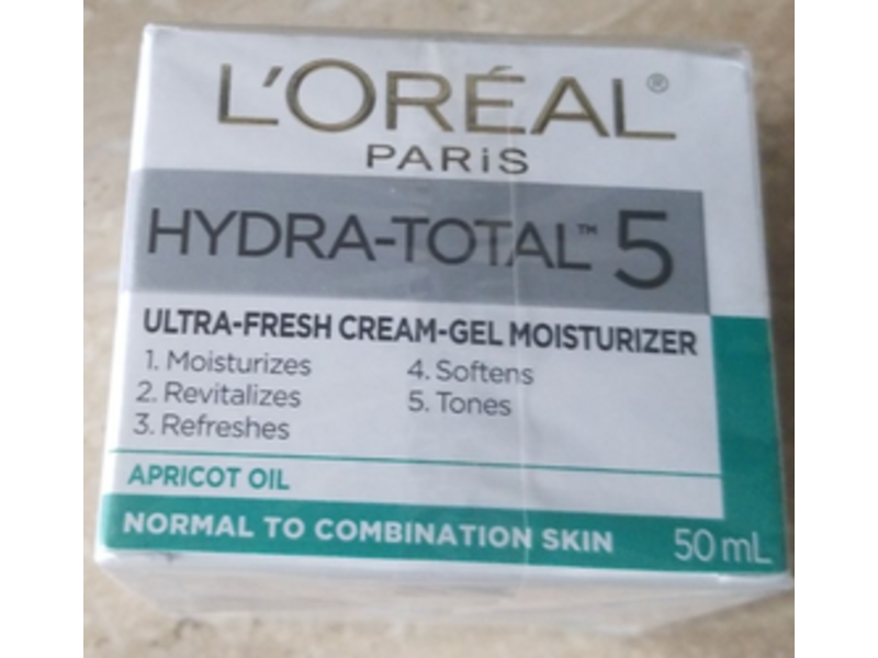 L'Oreal Paris Hydra-Total-5 Ultra-Fresh Cream-Gel Moisturizer, Apricot Oil, 50 mL