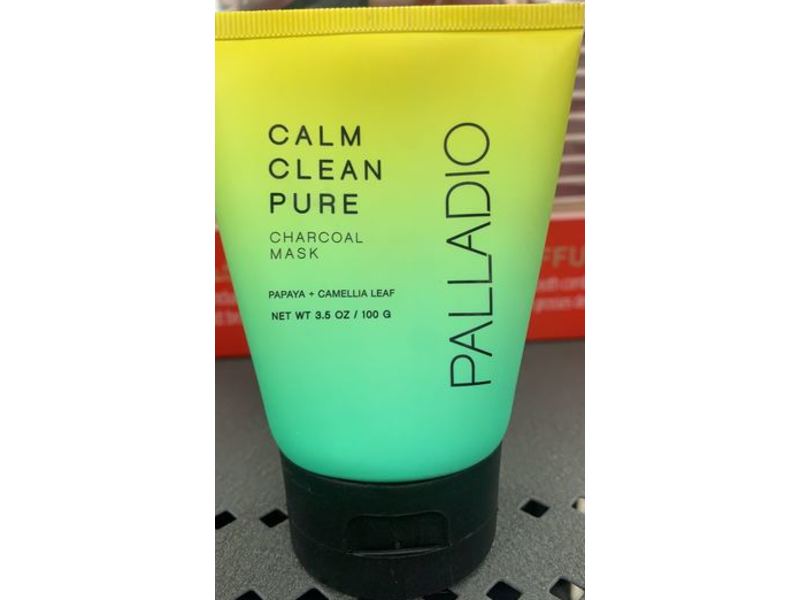 Palladio Calm Clean Pure Charcoal mask, Papaya + Camellia Leaf, 3.5 oz/100 g