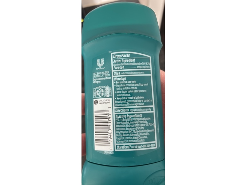 Degree Ultra Fresh Antiperspirant Deodorant, Cool Rush, 2.7 oz/76 g, Pack Of 2