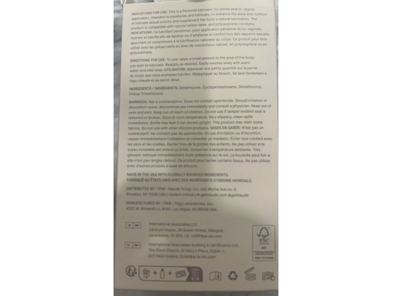 Maude Shine Silicone Personal Lubricant, 4 fl oz/118.3 mL