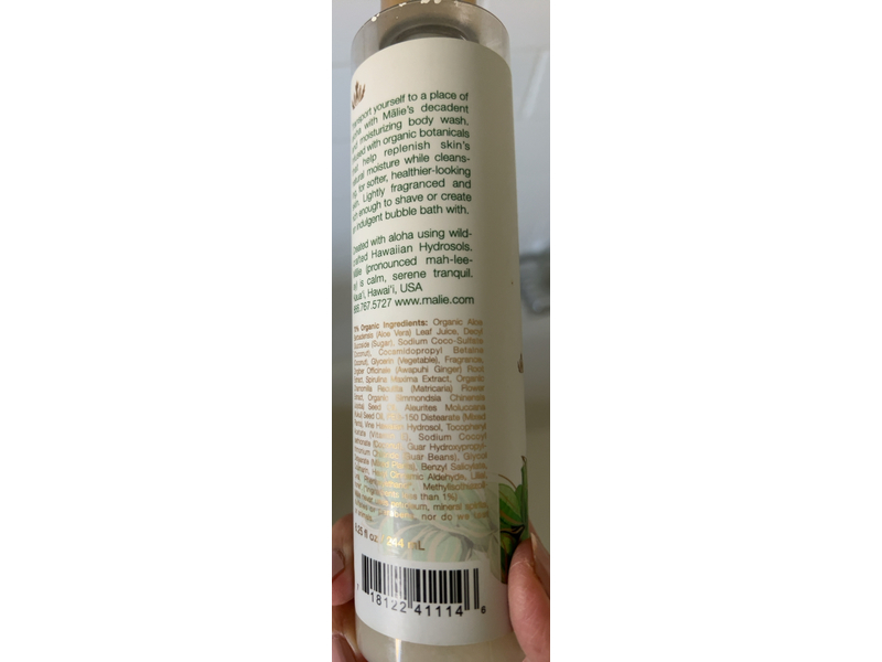 Malie Organics koke'e Body Wash, 8.25 fl oz/244 mL
