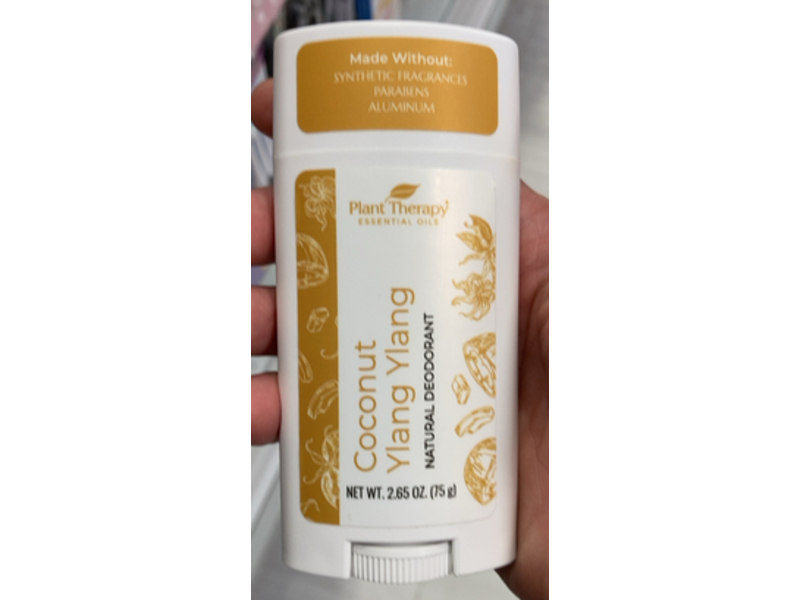 Plant Therapy Natural Deodorant, Coconut Ylang Ylang, 2.65 oz/75 g