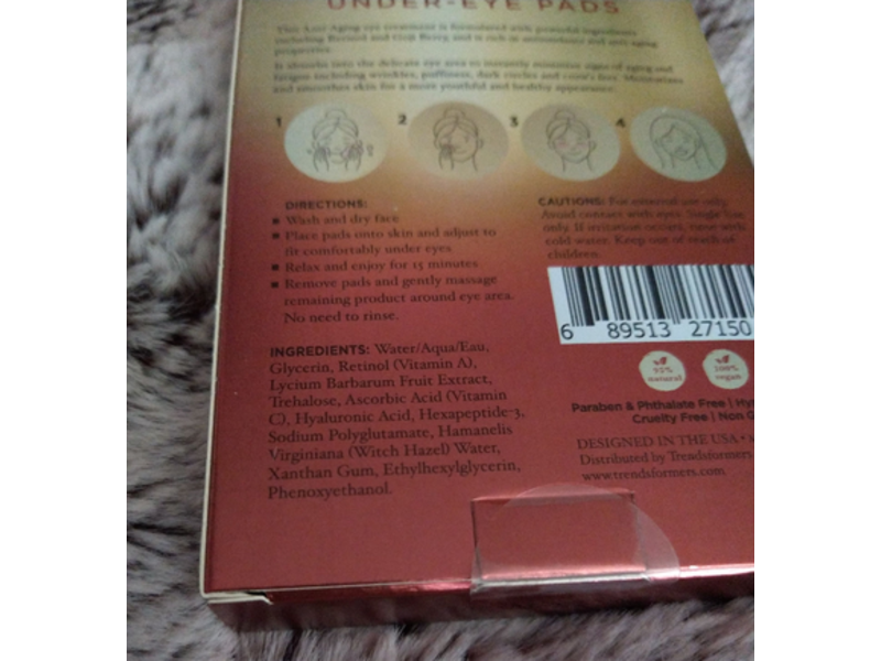 Clair Anti-Aging Under-Eye Pads, Retinol & Goji Berry, 5 Count