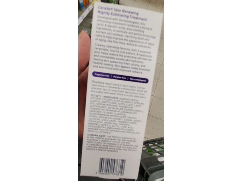 CeraVe Nightly Exfoliating Treatment, Skin Renewing, 1.7 fl oz/50 mL