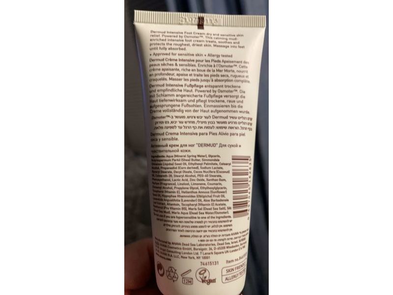 Ahava Leave-On-Deadsea Mud Foot Cream, 3.4 fl oz/100 mL