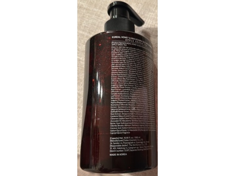 Kundal Honey & Macadamia Pure Natural Balancing Refreshing Shampoo, Apple Green Tea, 16.90 fl oz/500 mL