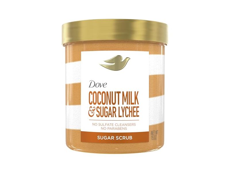 Dove Sugar Scrub, Coconut Milk & Sugar Lychee, 15 oz