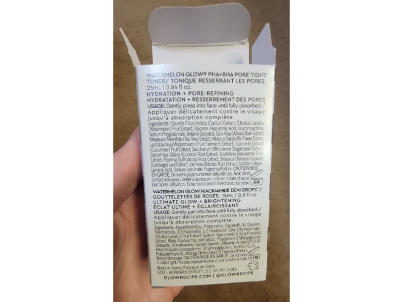 Glow Recipe Watermelon Glow PHA + BHA Pore-Tight Toner & Niacinamide Dew Drops Duo