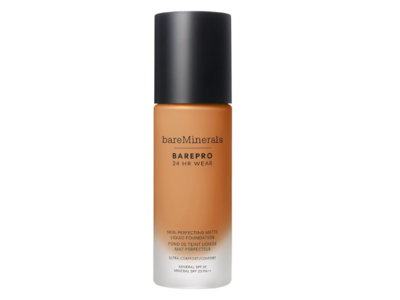 BareMinerals Barepro Skin Perfecting Matte Foundation, Medium Deep 43 Neutral, SPF 20, 1 fl oz/30 mL