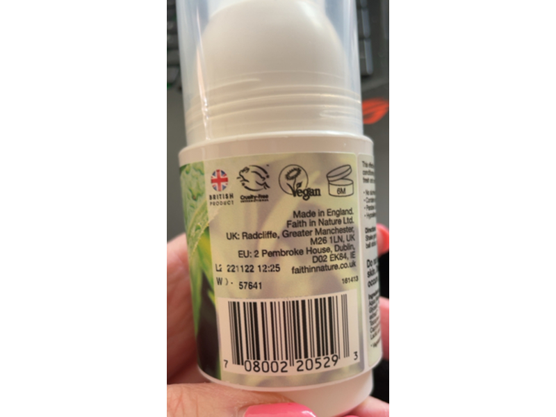Faith In Nature Natural Deodorant, Green Tea & Aloe Vera, 1.69 fl oz/50 mL