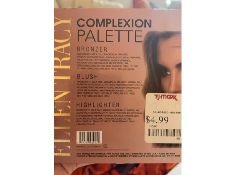 Ellen Trancy Glow Complexion Palette, Bronzer + Blush & Highlighter, 0.1 oz/3 g