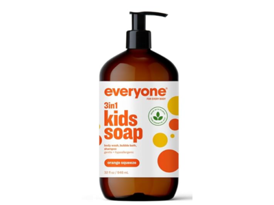 Everyone 3 In 1 Kids Soap, Orange Squeeze, 32 fl oz/946 mL
