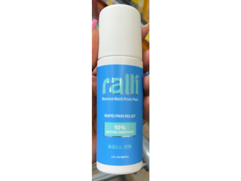 Ralli Rapid Pain Relief Roll 10% Active Menthol Roll On, 3 fl oz/88 mL
