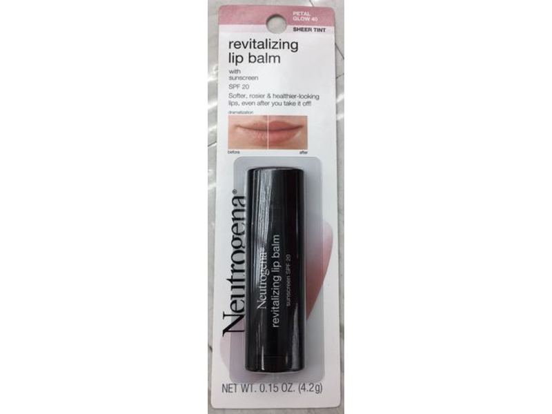 Neutrogena Revitalizing Lip Balm, SPF 20, Petal Glow 40, 0.15 oz/4.2 g