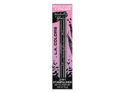 L.a. Colors Moon Stamp & Eyeliner 2-In-1 Stamp & Liner, Black, 0.06 oz/1.6 g