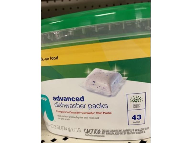 Up & Up Advanced Dishwasher Packs, Fresh Scent, 27.3 oz/774 g, 43 Count