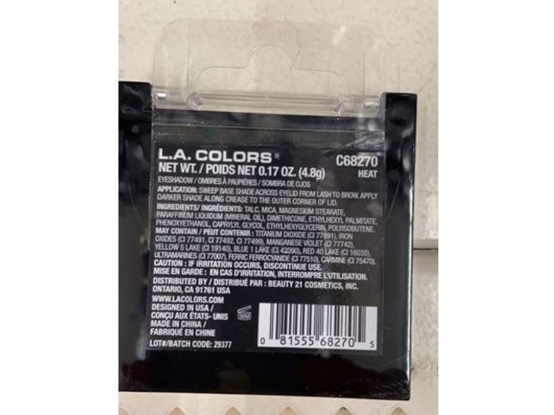 L.A Colors Eyeshadow, Heat, 0.17 oz/4.8 g