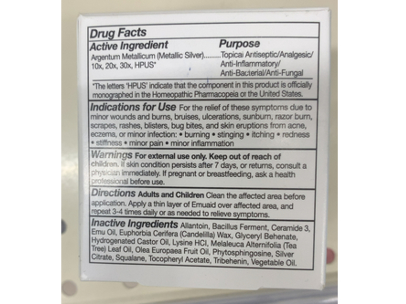 Emuaid First Aid Ointment, Argentum Metallicum, 0.5 fl oz/14 mL