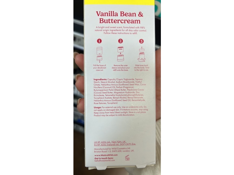 Wild Cath Kidston Refillable Deodorant, Vanilla Bean & Buttercream, 1.4 fl oz/40 g