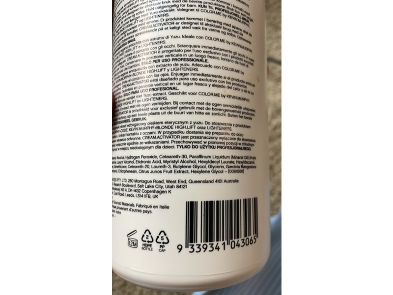 Kevin.Murphy Cream 20 Volume 6% Activator, 33.8 fl oz/1L