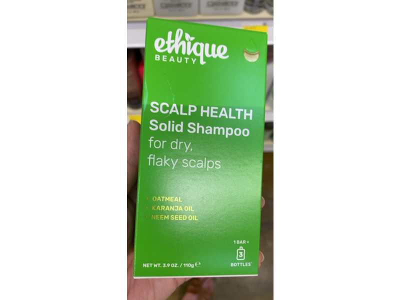 Ethique Scalp Health Solid Shampoo Bar, Oatmeal & Karanja Oil + Neem Seed Oil, 3.9 oz/110 g