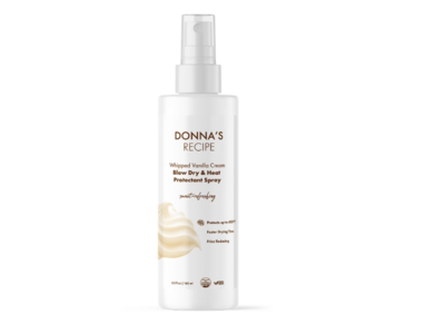 Donna's Recipe Blow Dry & Heat Protectant Spray, Whipped Vanilla Cream, 5.5 fl oz/165 mL