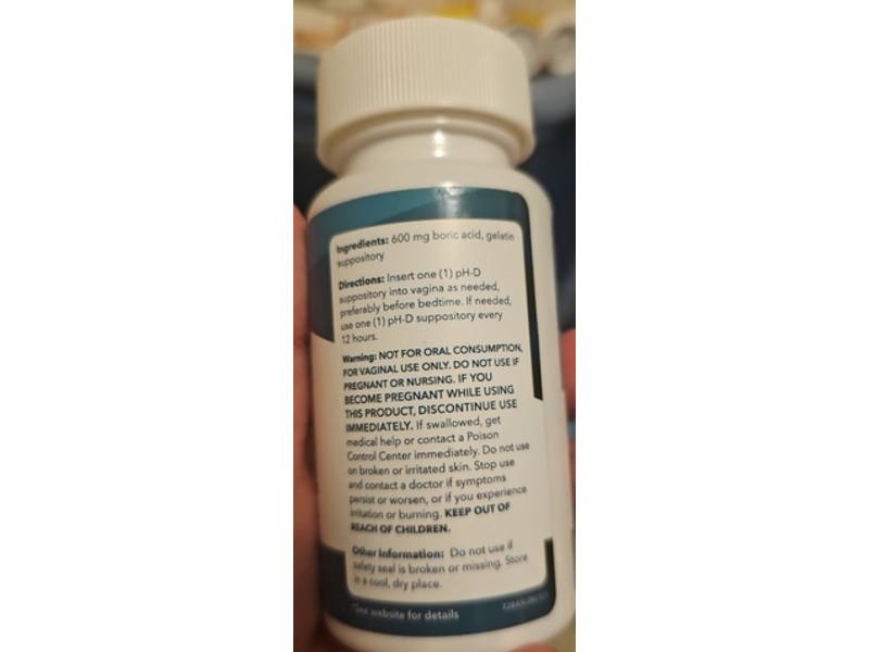 pH-D Feminine Health Vaginal Suppositories, Boric Acid, 72 Count