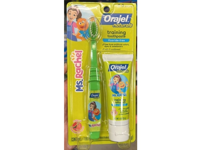 Orajel Naturals Ms. Rachel Kids Training Toothpaste & Brush, 1 fl oz/28 g