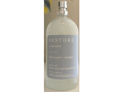 RESTORE Room Mist, Charcoal + Tonka, 3.35 fl oz/99 mL