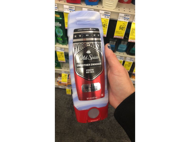 Old Spice Hydrating Body Wash, Hydro Wash, Smoother Swagger, 16 fl oz/473 mL