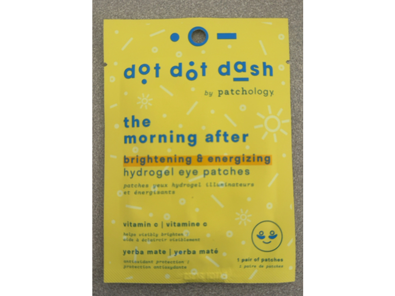 Patchology Dot Dot Dash The Morning After Brightening & Energizing Hydrogel Eye Patches, Vitamin C, 1 Pair
