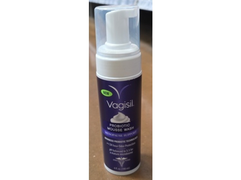 Vagisil Menopause Support Probiotic Mousse Wash, 6 fl oz/180 mL