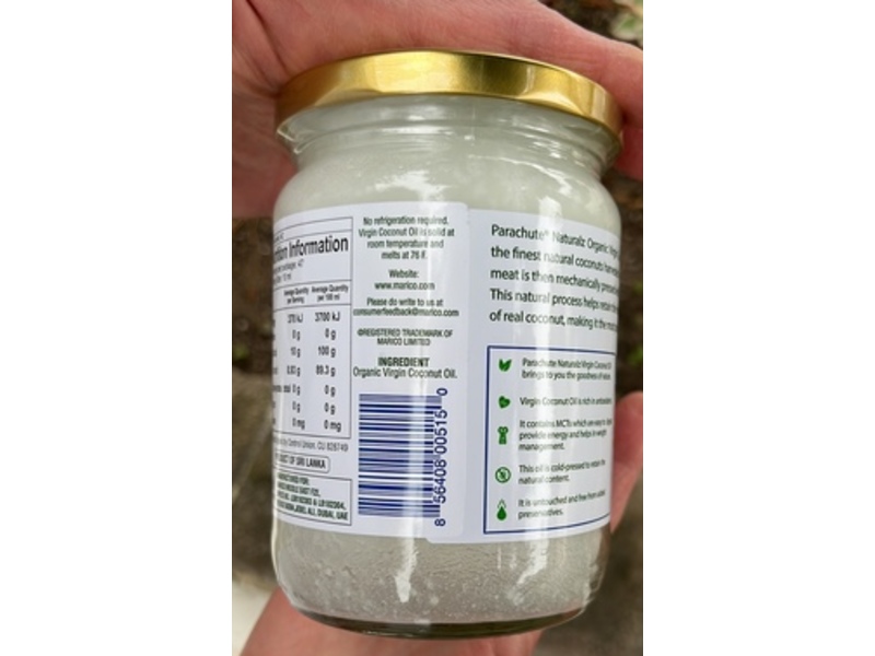 Parachute Naturalz Organic Virgin Coconut Oil, 15 fl oz/473 mL