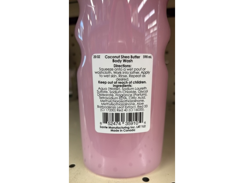 Body Organics Moisturizing Body Wash, Coconut Shea Butter Scented, 20 fl oz/590 mL