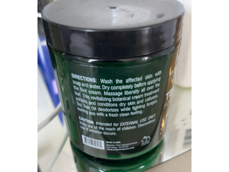 Majestic Pure Foot Cream Tea Tree Oil, 8 oz/227 g