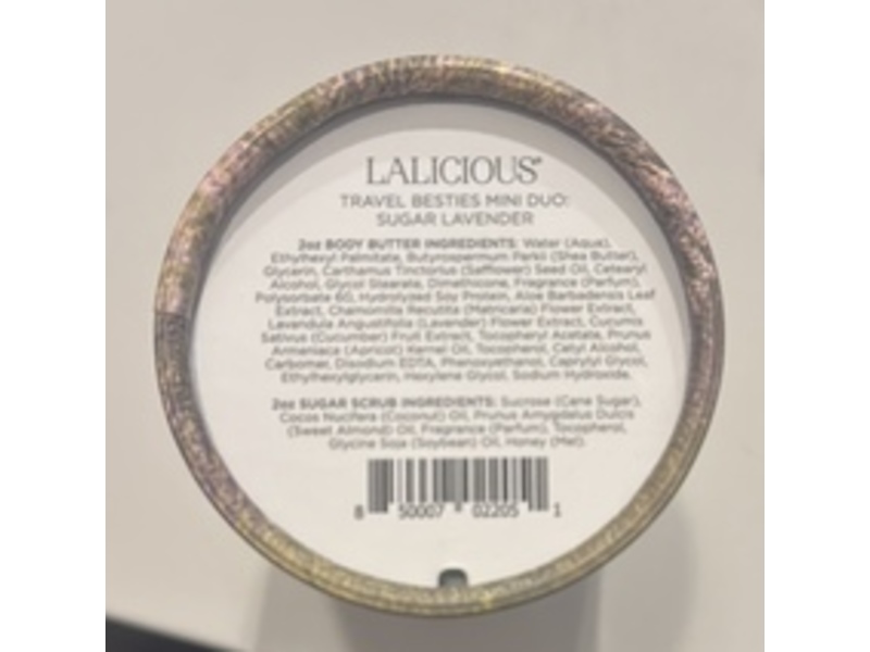 Lalicious Besties Sugar Scrub & Body Butter, Sugar Lavender, 2 oz/56 g