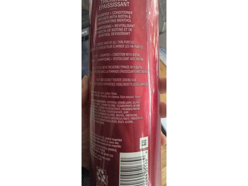 Old Spice Thickening 2-In-1 Shampoo + Conditioner, Biotin & Invigorating Menthol, 17.9 fl oz/530 mL